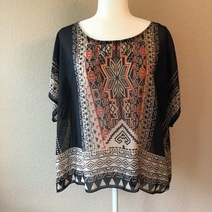 Forever 21 Oversized Aztec Print Top Size …